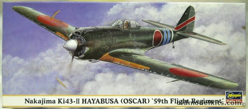 Hasegawa 1/72 Nakajima Ki-43 II Hayabusa Oscar - 59 Flight Regiment, 00192 plastic model kit