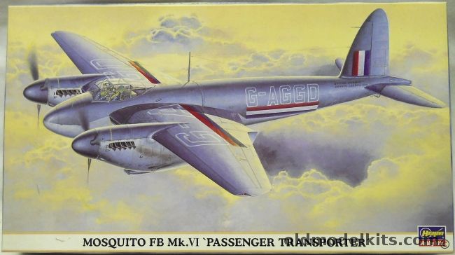 Hasegawa 1/72 Mosquito FB Mk.IV Passenger Transporter - Civil Mossie - G-AGGD Or G-AGGF British Overseas Airways Corporation BOAC, 00269 plastic model kit