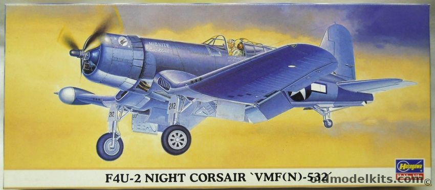 Hasegawa 1/72 F4U-2 Night Corsair VMF(N)-532 - (F4U), 00602 plastic model kit