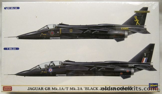 Hasegawa 1/72 Jaguar GR Mk.1A And TMk.2A Black Jaguar Combo - Two Kits, 02008 plastic model kit