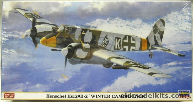 Hasegawa 1/48 Henshel Hs-129 B-2 Winter Camoufalge - (Hs129B2), 07310 plastic model kit