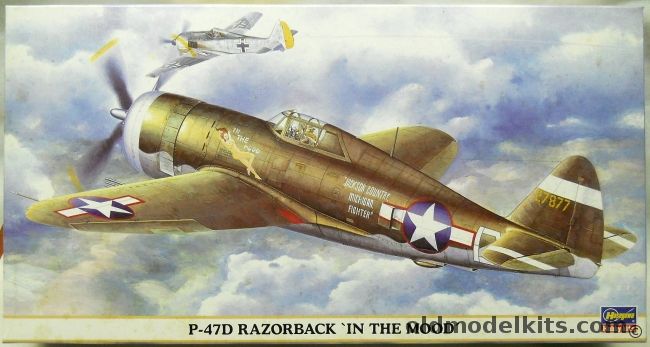 Hasegawa 1/48 Republic P-47D Razorback In The Mood With Aires Cockpit Set, 09404 plastic model kit