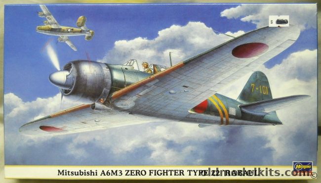 Hasegawa 1/48 Mitsubishi A6M3 Zero Fighter Type 22 Rabaul, 09407 plastic model kit