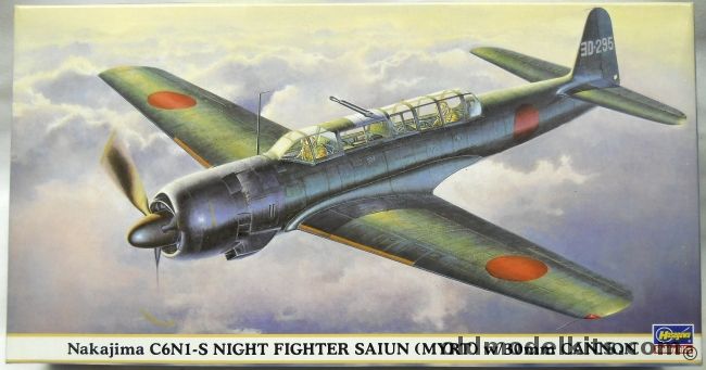 Hasegawa 1/48 Nakajima C6N1-S Night Fighter Saiun Myrt - With 30mm Cannon, 09488 plastic model kit