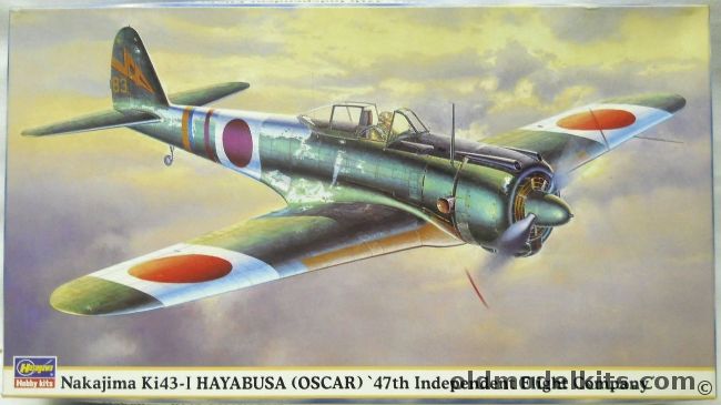 Hasegawa 1/48 Nakajima Ki-43 I Hayabusa Oscar - 47th Independant Flight Company, 09589 plastic model kit