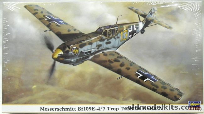 Hasegawa 1/48 Messerschmitt Bf-109E-4/7 Trop North Africa - (Bf109 E), 09643 plastic model kit