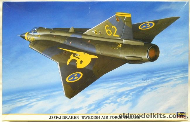 Hasegawa 1/48 Saab J-35 F/J Draken Swedish Air Force Special - J35J Swedish Air Force Div 3/F10 / Last Flight J35F Swedish Air Force F18, 09837 plastic model kit