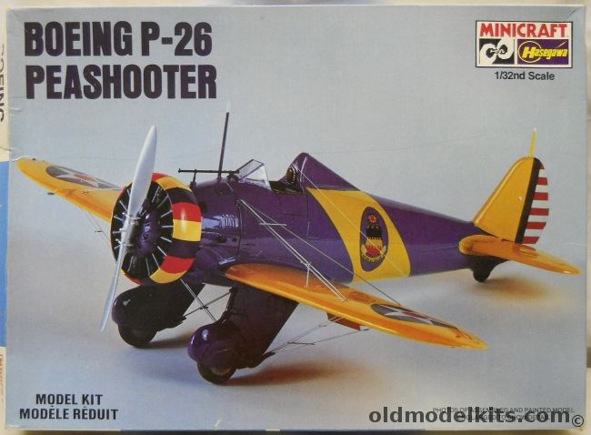 Hasegawa 1/32 Boeing P-26 Peashooter - 20th Pursuit Group CO's Aircraft 1936, 1092 plastic model kit
