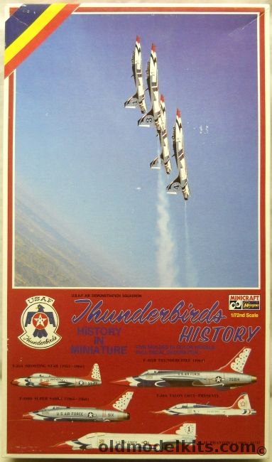 Hasegawa 1/72 Thunderbirds History T-33A / T-38A / F-4E / F-100D / F-105B Kits, 1208 plastic model kit