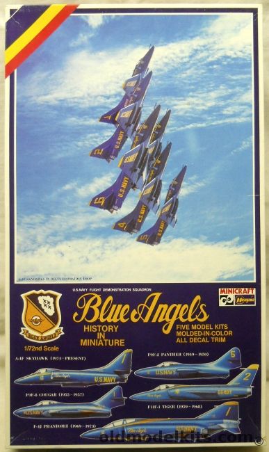 Hasegawa 1/72 Blue Angels History /A-4F Skyhawk / F9F Panther / F9F Cougar / F11F Tiger / F-4J Phantom Kits, 1209 plastic model kit