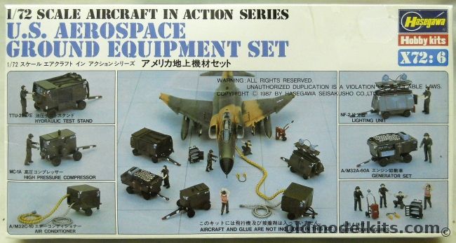 Hasegawa 1/72 US Aerospace Ground Equipment Set, 6 plastic model kit