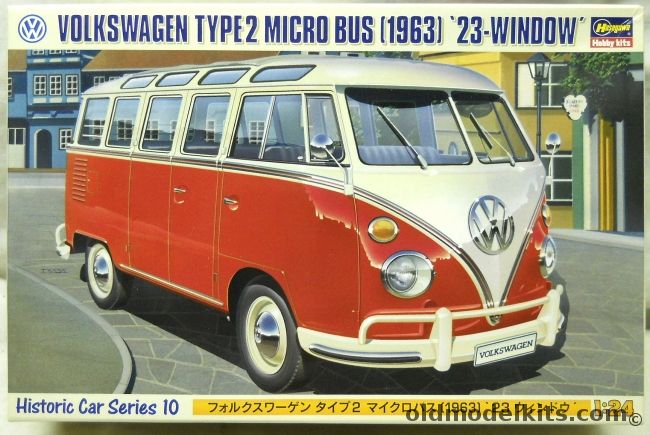 Hasegawa 1/24 Volkswagen Type2 Micro Bus 1963 23 Window, HC-10 plastic model kit