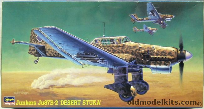 Hasegawa 1/48 Junkers Ju-87 B-2 Desert Stuka - With True Details Wheel Set And Fast Frames Mask Set, JT16 plastic model kit