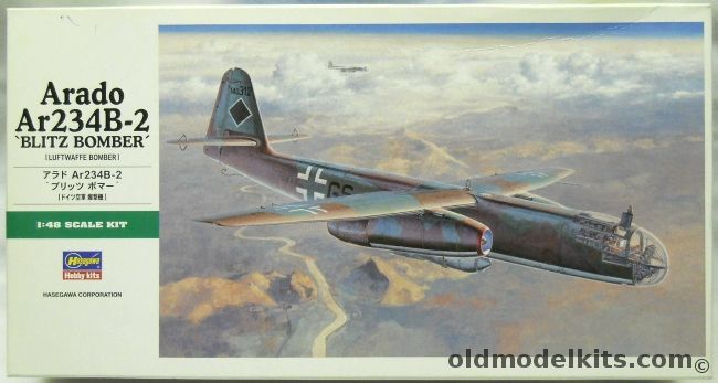 Hasegawa 1/48 Arado Ar-234 B-2 Blitz Bomber - (Ar234B2), JT83 plastic model kit