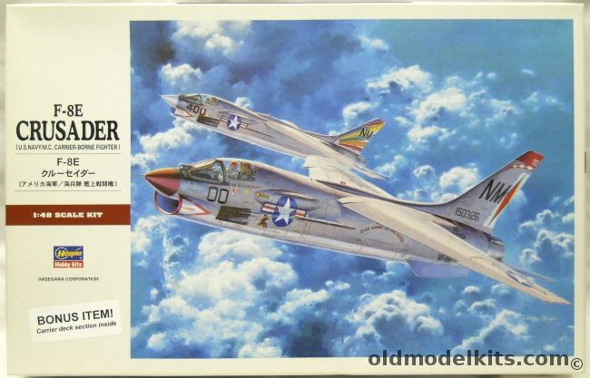 Hasegawa 1/48 Vought F-8E Crusader - With Carrier Deck Display Base - US Navy VF-191 USS Ticonderoga / Rainbow Tail, PT25 plastic model kit