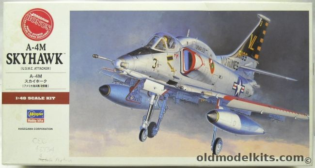 Hasegawa 1/48 A-4M Skyhawk - With Dragon PE Details - US Marines VMA-331 Bumblebees 1976 / VMA-214 Blacksheep 1977 /, PT33 plastic model kit