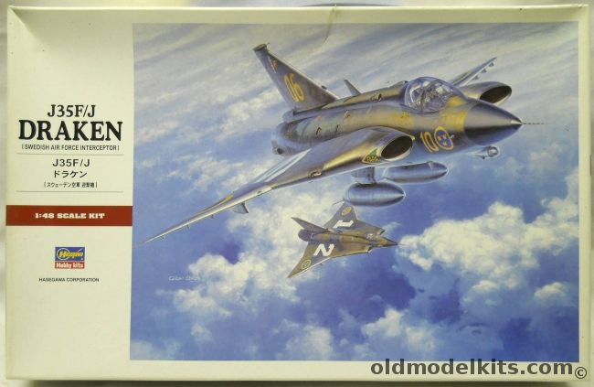 Hasegawa 1/48 Saab J-35 F/J Draken - (J35FJ), PT41 plastic model kit