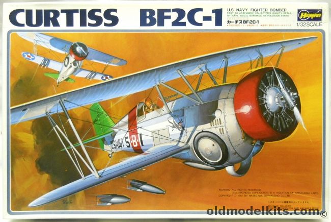 Hasegawa 1/32 Curtiss BF2C-1 - USS Ranger 1934 - (BF2C1), S9 plastic model kit