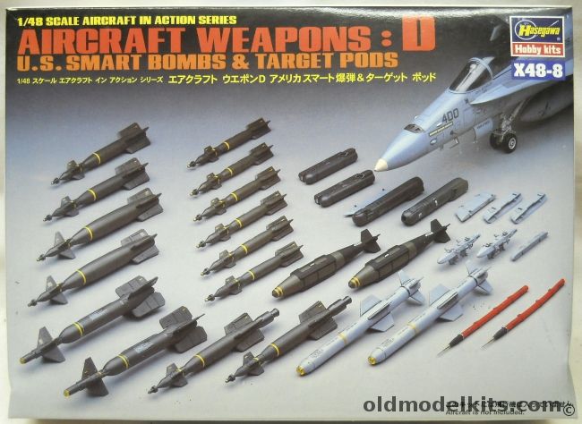 Hasegawa 1/48 Aircraft Weapons D US Smart Bombs & Target Pods, X48-8 plastic model kit