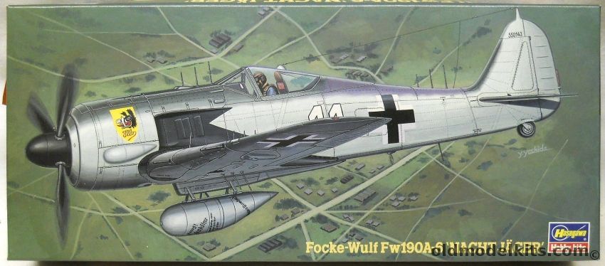 Hasegawa 1/72 TWO Focke-Wulf Fw-190 A-6 Night Figher - JG300 Hauptmann Friedrich-Karl Muller - (Fw190A-6), AP144 plastic model kit