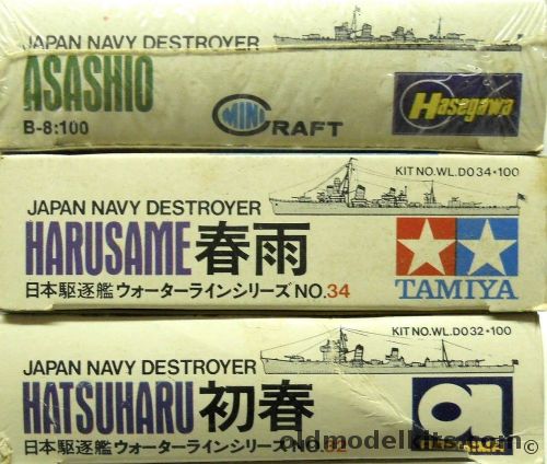 Hasegawa 1/700 IJN Destroyers Asashio Harusame And Hatsuharu, B-8-100 plastic model kit