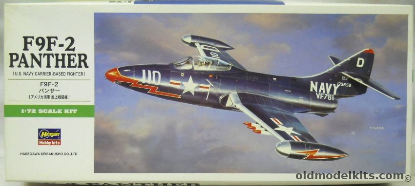 Hasegawa 1/72 Grumman F9F-2 Panther - US Navy VF-781 - (F9F2), B12 plastic model kit
