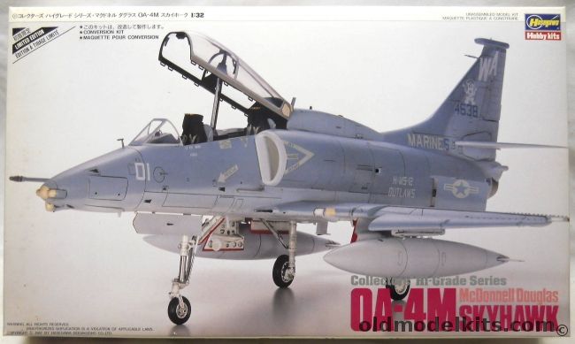 Hasegawa 1/32 McDonnell Douglas OA-4M Skyhawk - US Marines H & MS-12 Outlaws (markings for two different aircraft), CH6 plastic model kit