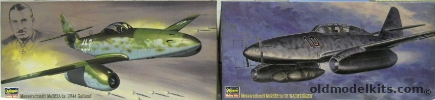 Hasegawa 1/72 M-262 A-1A JV44 Galland And Me-262 B-1a/U1 Nachtjager, DT115 plastic model kit