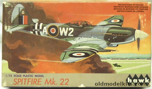 Hawk 1/72 Supermarine Spitfire MK.22, 5-39 plastic model kit