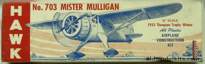 Hawk 1/48 Mister Mulligan - 1935 Thompson Trophy Winner - One-Piece Box Issue, 703 plastic model kit
