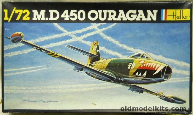 Heller 1/72 TWO MD 450 Ouragan (MD-450) - Israeli or French Air Forces, 201 plastic model kit