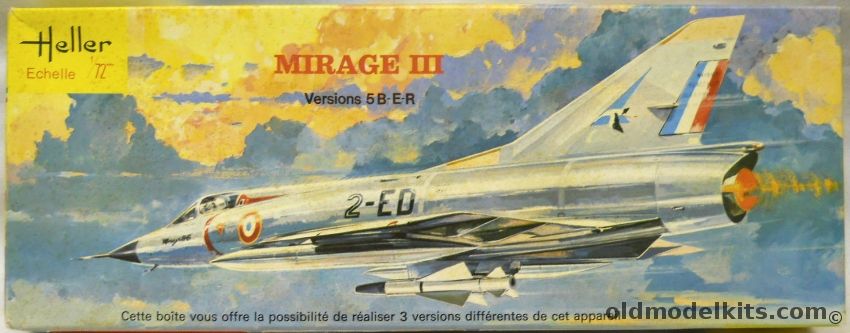 Heller 1/72 Mirage IIIE - Versions Mirage IIIE / Mirage IIIR / Mirage 5BA - France / Belgium / Spain, 253 plastic model kit