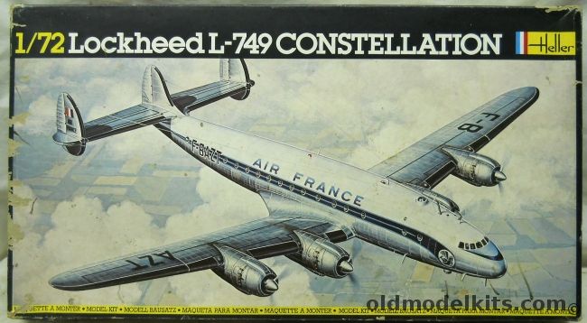 Heller 1/72 Lockheed L-749 Constellation - With TWA or Air France Decals, 310 plastic model kit