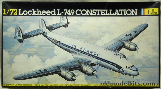 Heller 1/72 L-749 Constellation - TWA or Air France, 310 plastic model kit