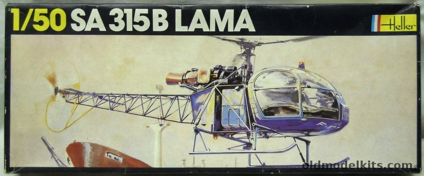 Heller 1/50 SA-315B Lama Helicopter, 482 plastic model kit