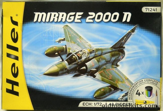 Heller 1/72 Mirage 2000 N - With Glue / Four Paints / Brush - (Mirage 2000N), 71241 plastic model kit