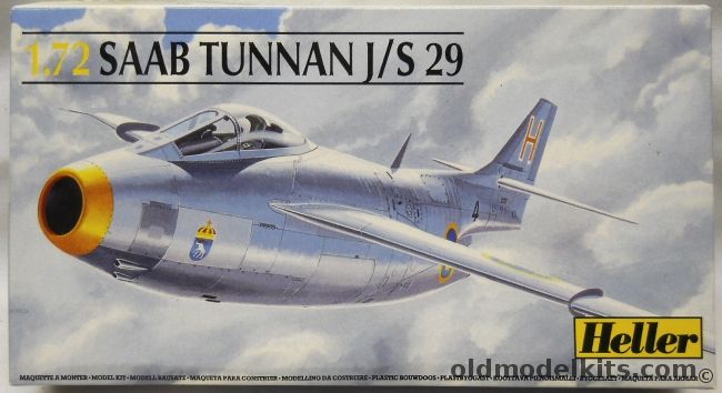 Heller 1/72 Saab Tunnan J-29 - United Nations Congo or Swedish Air Force (JS29), 80260 plastic model kit