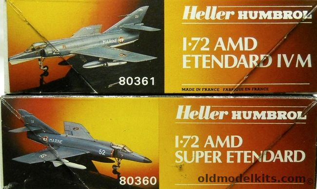 Heller 1/72 TWO AMD Super Etendard with Exocet Missile AND TWO AMD Etendard IVM, 80360 plastic model kit