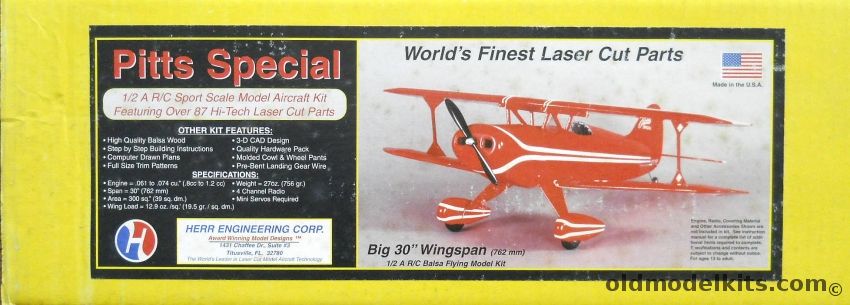 Herr Engineering Pitts Special  - 30 Inch Wingspan Scale R/C Flying Model, K-507 plastic model kit
