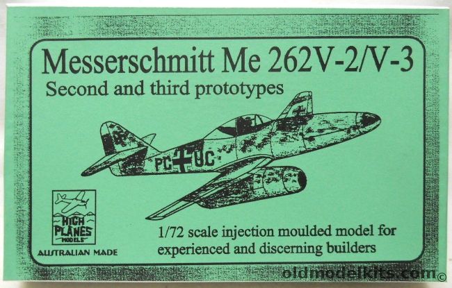 High Planes 1/72 Messerschmitt Me-262V-2 / V-3 Second And Third Prototypes - (Me262), 72042 plastic model kit