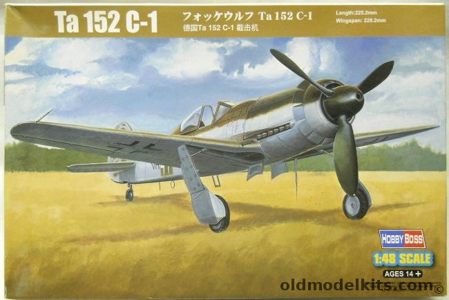 Hobby Boss 1/48 Focke-Wulf Ta-152 C-1- (TA152C1), 81702 plastic model kit
