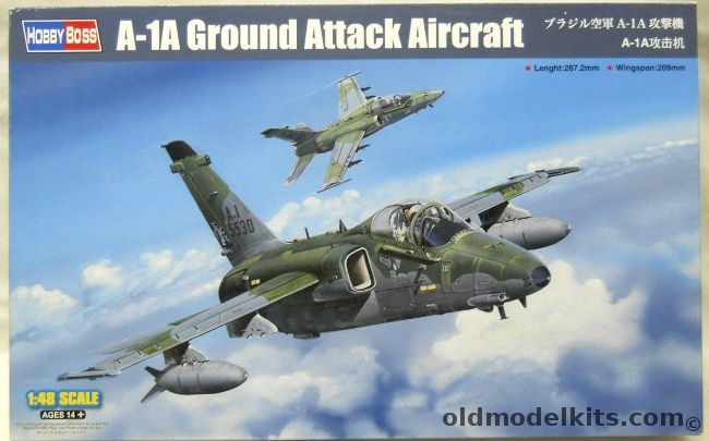 Hobby Boss 1/48 A-1A Ground Attack Aircraft - AMX Brazil Forca Aerea Brasileira, 81742 plastic model kit