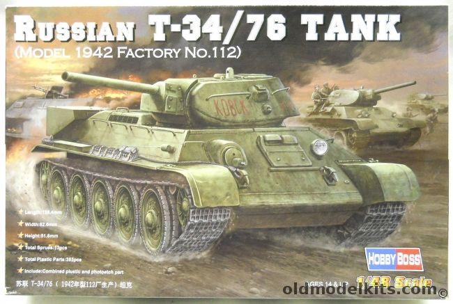 Hobby Boss 1/48 Russian T-34/76 Tank Model 1942 Factory No.112 - (T34), 84806 plastic model kit