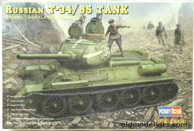 Hobby Boss 1/48 Russian T-34/85 Tank - (T34), 84807 plastic model kit