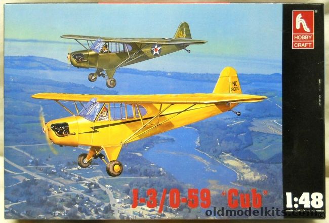Hobby Craft 1/48 Piper J-3 Cub O-59 - L-4 Grasshopper US ASAAF Early 1942 or Fall 1941 / Civil US / L-4 Dominican Republic Air Force 1955, HC1455 plastic model kit