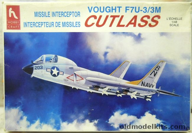 Hobby Craft 1/48 Vought F7U-3/3M Cutlass - US Navy VC-3 or VX-4 - (F7U3/3M), HC1600 plastic model kit