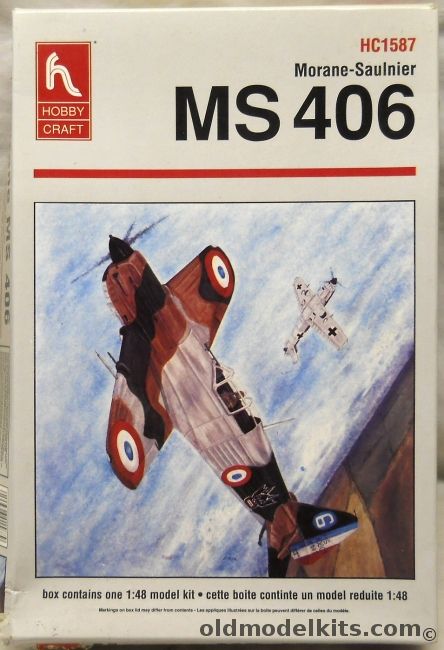 Hobby Craft 1/48 Morane-Saulnier MS-406 C-1 - France GC III/6 'Pierre Le Gloan' 1940 / Turkey 1940 / Luftwaffe 1941, HC1587 plastic model kit