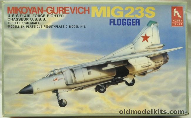 Hobby Craft 1/48 Mikoyan Gurevich Mig-23S Flogger - USSR V-VS Moscow Division 1977 / USSR V-VS Army 16th Division In East Germany 1978 - (Mig-23), HC1591 plastic model kit