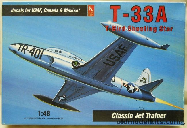Hobby Craft 1/48 Lockheed T-33A Thunderbird (T-Bird) Shooting Star - USAF / Canada RCAF / Mexican Air Force, HC1595 plastic model kit