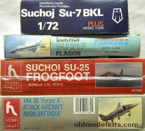 Hobby Craft 1/72 Sukoi Su-25 Frogfoot  And Yak-38 Forger And Pioneer 2 Sukhoi Su-21F Flagon And KP Su-7 BKL, HC1382 plastic model kit